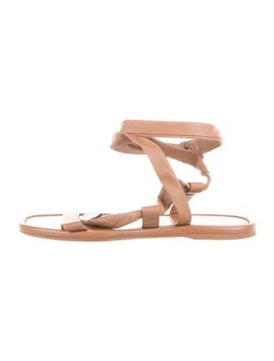 Pre-owned Dior Leather Gladiator Sandals In Brown