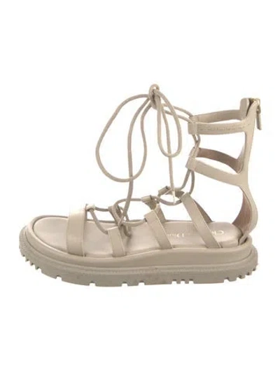 Pre-owned Dior Leather Gladiator Sandals In Neutral