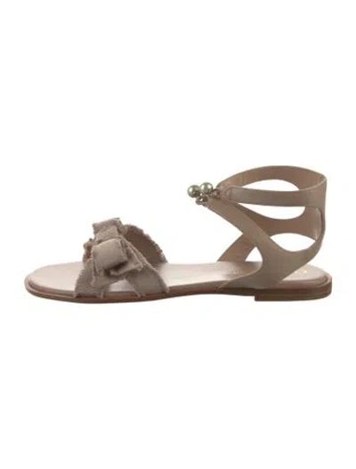 Pre-owned Dior Leather Gladiator Sandals In Neutral