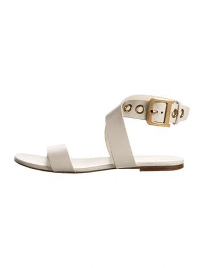 Pre-owned Dior Leather Gladiator Sandals In Neutral