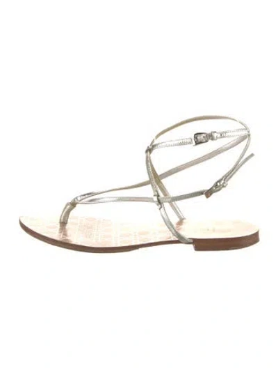 Pre-owned Dior Leather Gladiator Sandals In Silver