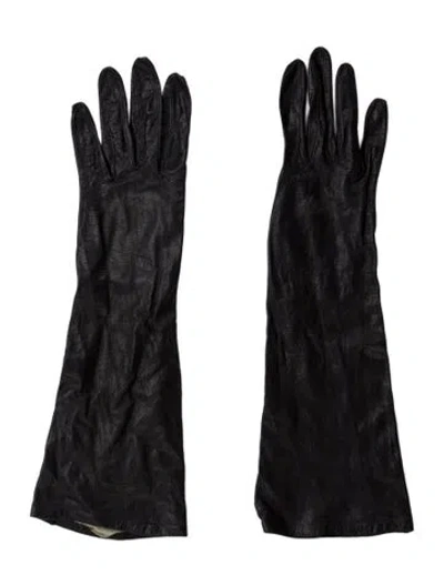 Pre-owned Dior Leather Gloves In Black