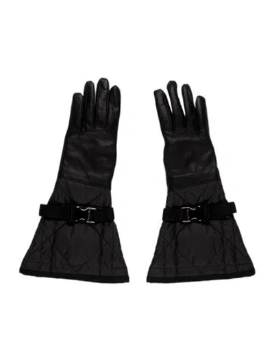 Pre-owned Dior Leather Gloves In Black