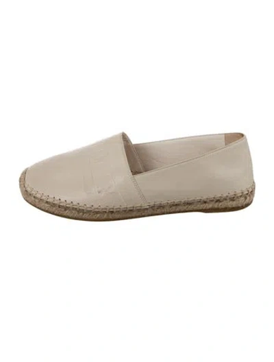 Pre-owned Dior Leather Graphic Print Espadrilles In Neutrals