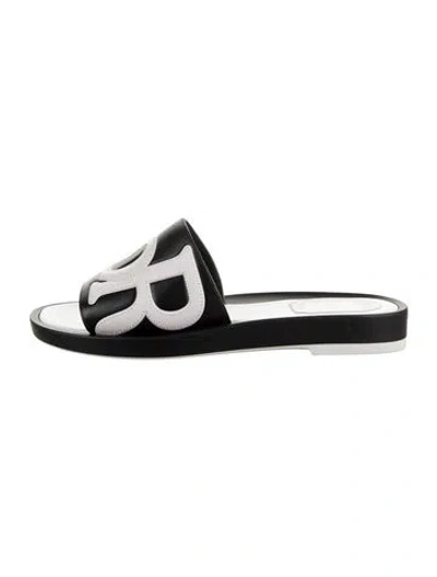 Pre-owned Dior Leather Graphic Print Slides In Black/pink
