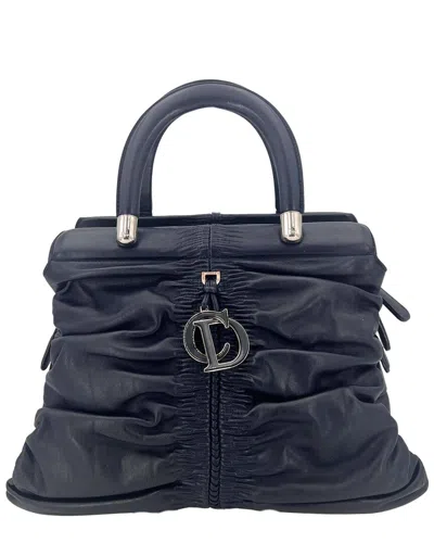 Dior Leather Handbag Karenina (authentic Pre-loved) In Black