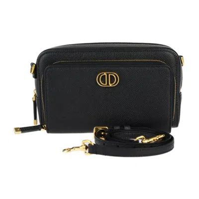 Pre-owned Dior Leather Handbag Pochette Shoulder Bag () In Black