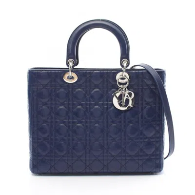 Pre-owned Dior Leather Handbag () In Blue