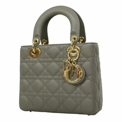 Pre-owned Dior Leather Handbag () In Grey