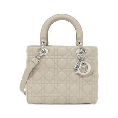 Pre-owned Dior Leather Handbag () In Sand