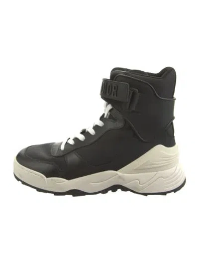 Pre-owned Dior Leather Lace-up Boots In Black