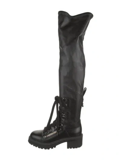 Pre-owned Dior Leather Lace-up Boots In Black
