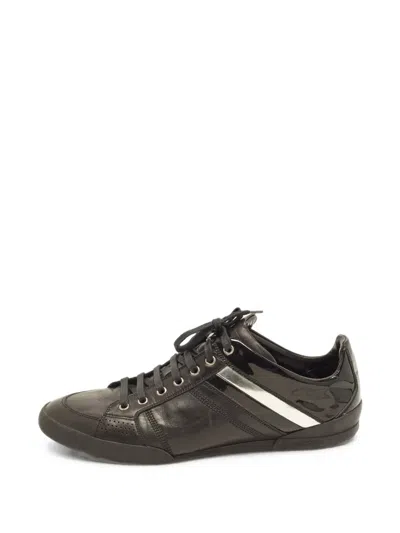 Pre-owned Dior Leather Lace-up Sneakers In Black