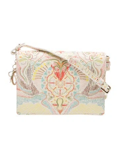 Pre-owned Dior Leather Lady  Wallet On Chain In Neutral