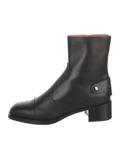 Pre-owned Dior Leather Lasercut Accents Boots In Black