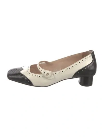 Pre-owned Dior Leather Lasercut Accents Pumps
