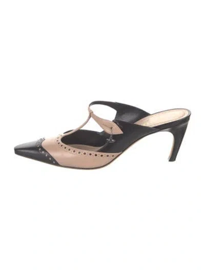 Pre-owned Dior Leather Lasercut Accents T-strap Pumps In Black