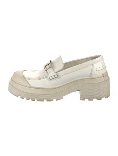 Pre-owned Dior Leather Leather Trim Embellishment Loafers