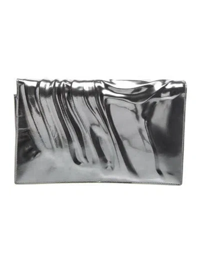 Pre-owned Dior Leather Limited Editon Clutch Collab With Jason Martin In Gray