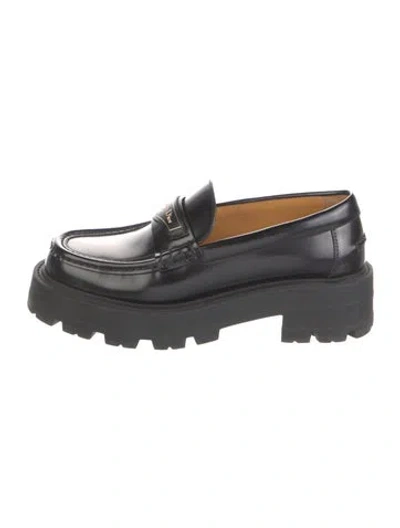 Pre-owned Dior Leather Loafers In Black