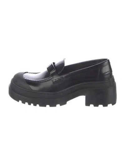 Pre-owned Dior Leather Loafers In Black