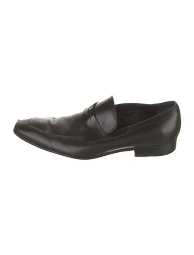 Pre-owned Dior Leather Loafers In Black