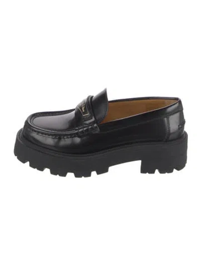 Pre-owned Dior Leather Loafers In Black