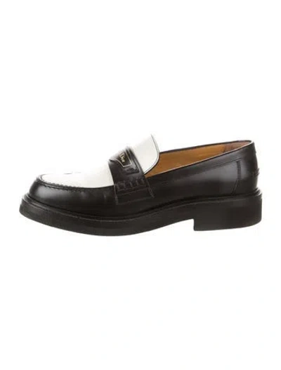 Pre-owned Dior Leather Loafers In Black