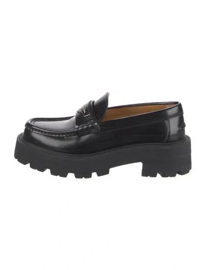 Pre-owned Dior Leather Loafers In Black
