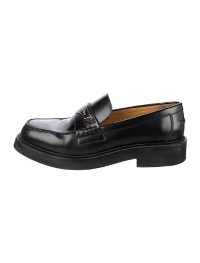 Pre-owned Dior Leather Loafers In Black