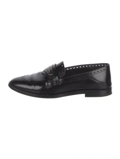 Pre-owned Dior Leather Loafers In Black