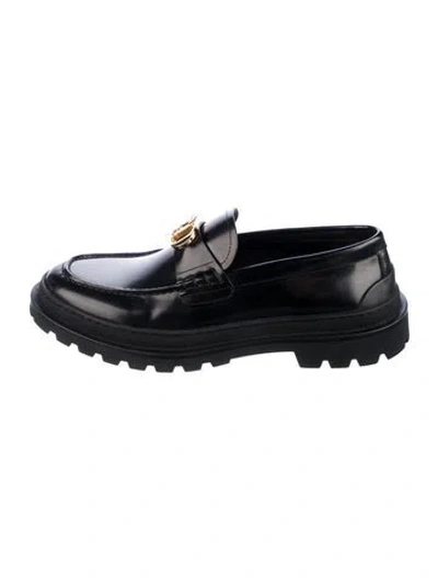 Pre-owned Dior Leather Loafers In Black