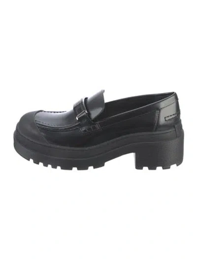 Pre-owned Dior Leather Loafers In Black