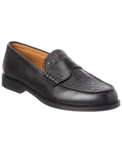 Dior Leather Loafers In Black