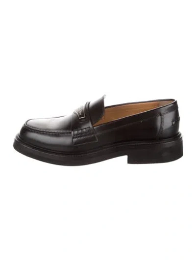 Pre-owned Dior Leather Loafers In Black