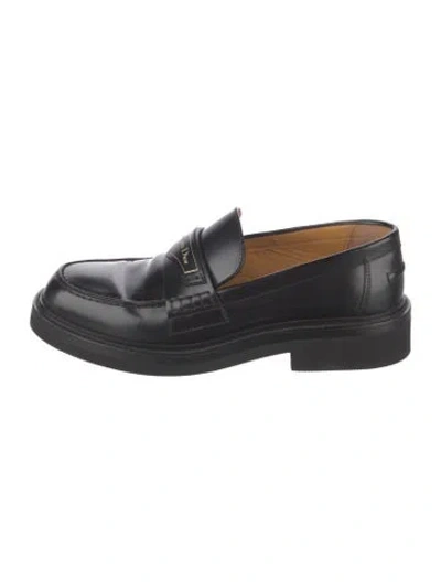 Pre-owned Dior Leather Loafers In Black