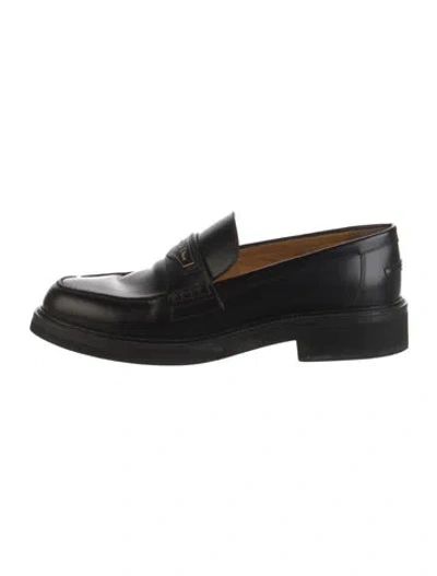 Pre-owned Dior Leather Loafers In Black