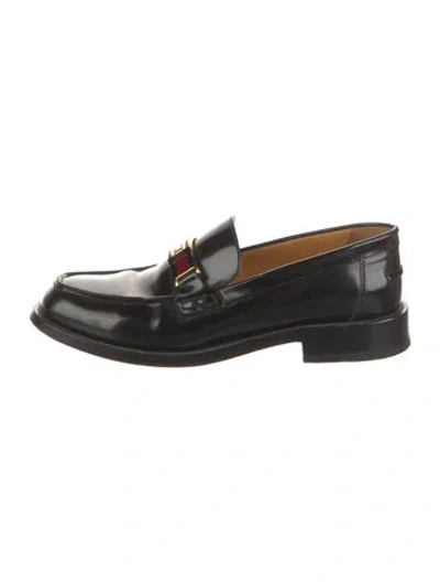 Pre-owned Dior Leather Loafers In Black