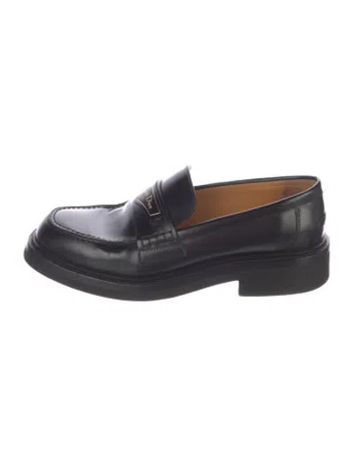 Pre-owned Dior Leather Loafers In Black