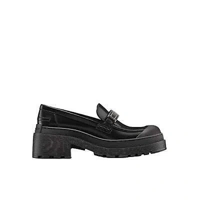 Pre-owned Dior Leather Loafers In Black