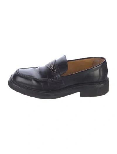 Pre-owned Dior Leather Loafers In Blue