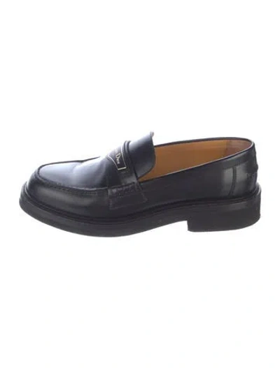 Pre-owned Dior Leather Loafers In Blue