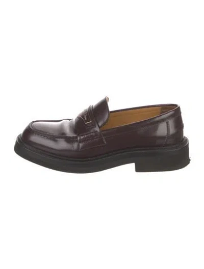 Pre-owned Dior Leather Loafers In Brown