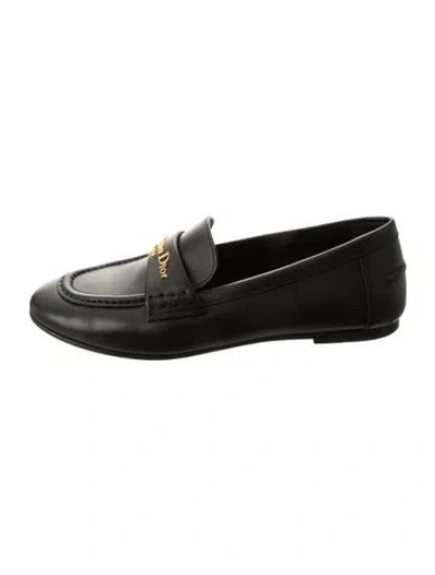 Pre-owned Dior Leather Loafers In Green