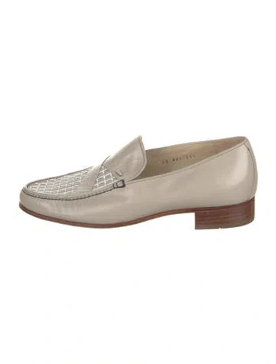 Pre-owned Dior Leather Loafers In Neutral
