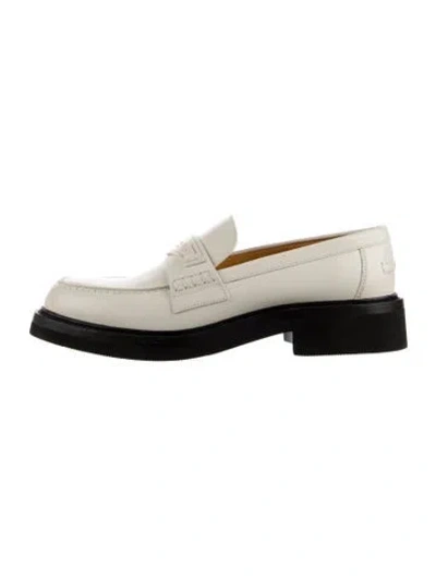 Pre-owned Dior Leather Loafers In Neutral