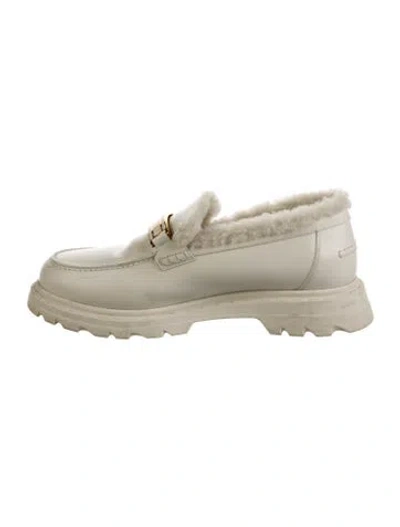 Pre-owned Dior Leather Loafers In Neutral