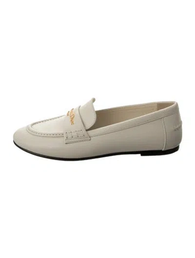 Pre-owned Dior Leather Loafers In Neutral