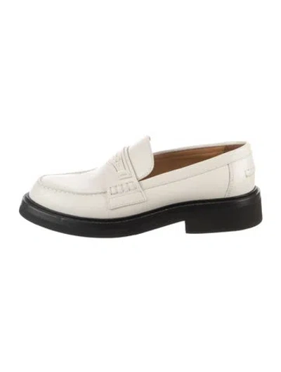 Pre-owned Dior Leather Loafers In Neutral
