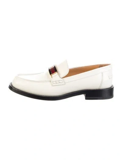 Pre-owned Dior Leather Loafers In Neutrals